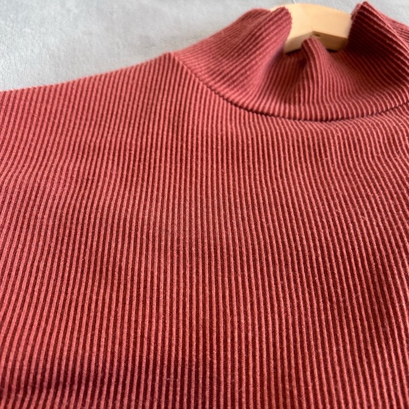 SET of 2 Ribbed Mockneck Long Sleeve Orange Tops - Rachel Zoe and Abound - Picture 12 of 14